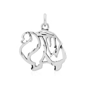 Pomeranian Necklace Jewelry in Sterling Silver