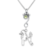 Poodle Birthstone Necklace, Scandinavian Cut Body