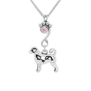 Crystal Portuguese Water Dog Necklace, Retriever Cut Body