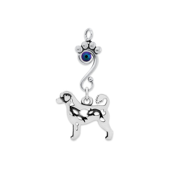 Crystal Portuguese Water Dog Necklace, Retriever Cut Body