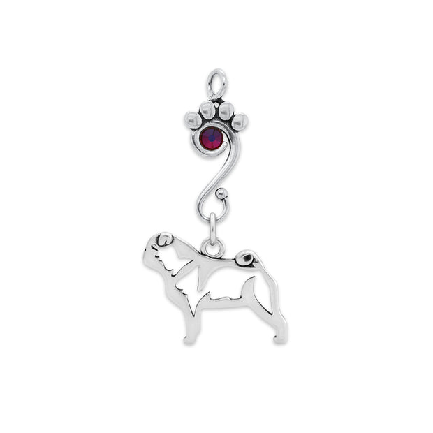 Pug Birthstone Necklace, Body