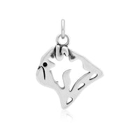 Pug Pendant Head Design in Sterling Silver.