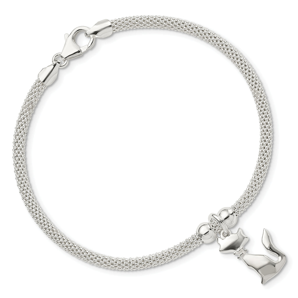 Dazzling Paws Sterling Silver Papillon Head Necklace