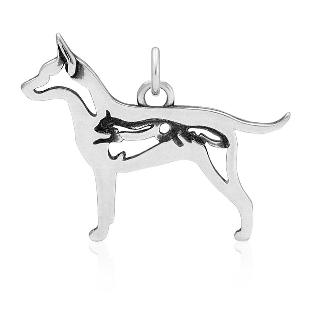 Rat Terrier Pendant, w/Squirrel in Body