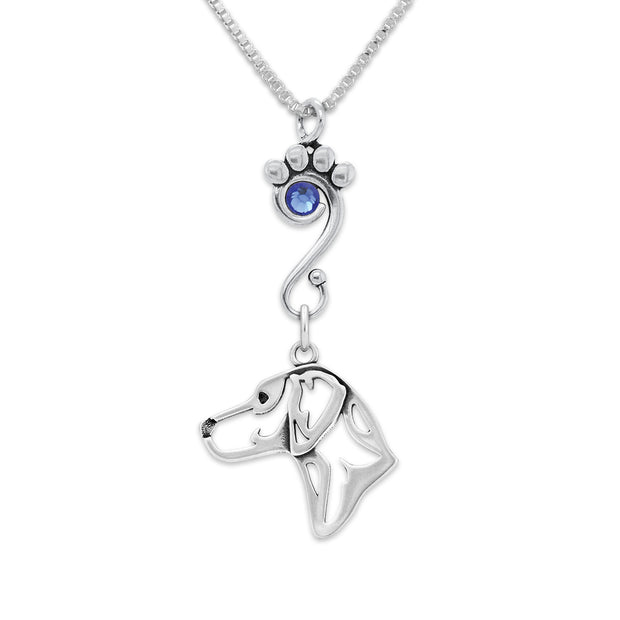 Crystal Rhodesian Ridgeback Necklace, Head