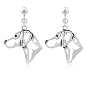 Rhodesian Ridgeback Clip-On Earrings Head Design in Sterling Silver.