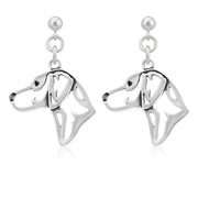 Rhodesian Ridgeback Earrings Head Design in Sterling Silver in Dangle Post.