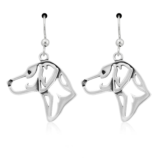 Rhodesian Ridgeback Earrings Head Design in Sterling Silver in French Hook.