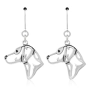 Rhodesian Ridgeback Earrings Head Design in Sterling Silver in Leverback.