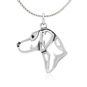 Rhodesian Ridgeback Necklace Head Design in Sterling Silver on Box Chain.