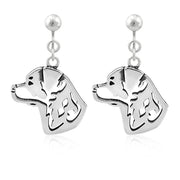 Rottweiler Clip-On Earrings Head Design in Sterling Silver.