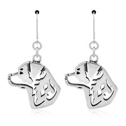 Rottweiler Earrings Head Design in Sterling Silver in Leverback.