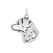 Rottweiler Pendant Head Design in Sterling Silver.