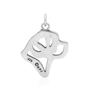 Sterling Silver Saint Bernard Pendant, Head