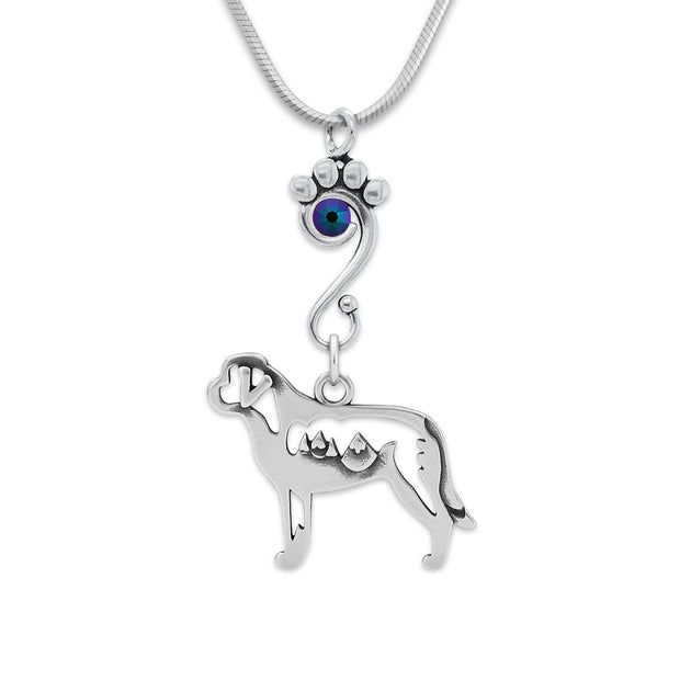 Crystal Saint Bernard Necklace, w/Mountain Body