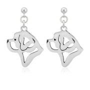 Saint Bernard Earrings Head Design in Sterling Silver in Dangle Post.