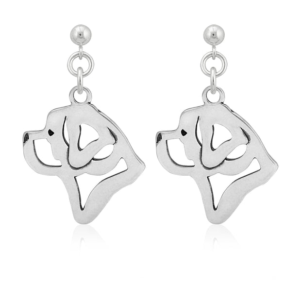 Sterling Silver Saint Bernard Earrings