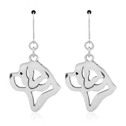 Saint Bernard Earrings Head Design in Sterling Silver in Leverback.