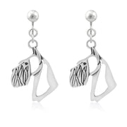 Schnauzer Clip-On Earrings Head Design in Sterling Silver.