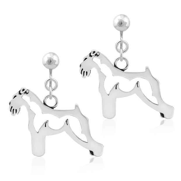 Schnauzer Clip-On Earrings Body Design in Sterling Silver.