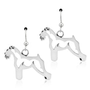 Schnauzer Earrings Body Design in Sterling Silver in French Hook.