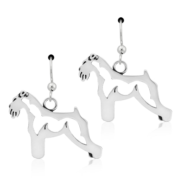 Schnauzer Earrings Body Design in Sterling Silver in French Hook.