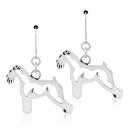 Schnauzer Earrings Body Design in Sterling Silver in Leverback.