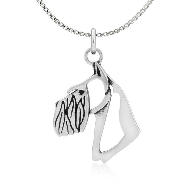 Schnauzer Pendant Necklace in Sterling Silver, Cropped