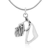 Schnauzer Pendant Necklace in Sterling Silver, Cropped