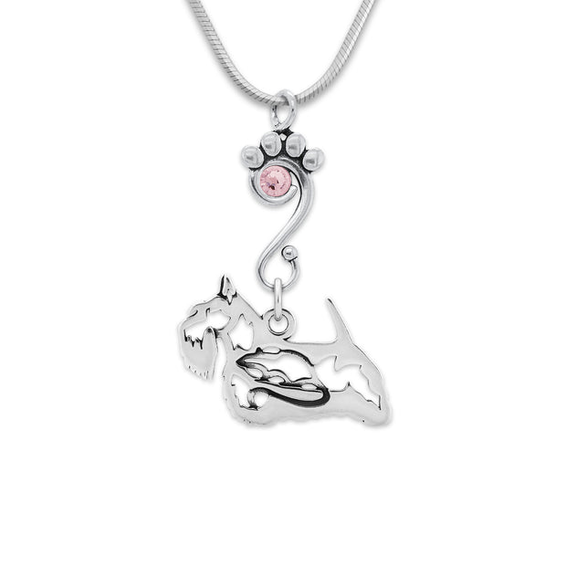 Scottish Terrier Birthstone Necklace, w/Rat Body