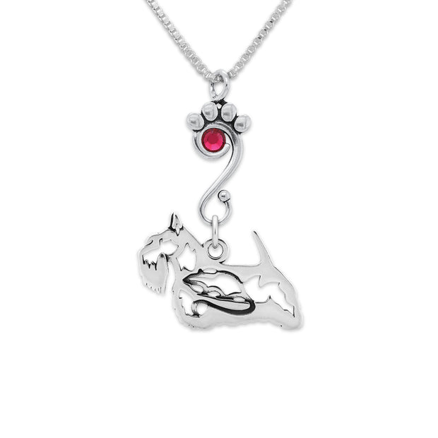 Scottish Terrier Birthstone Necklace, w/Rat Body