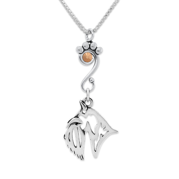 Crystal Scottish Terrier Necklace, Head