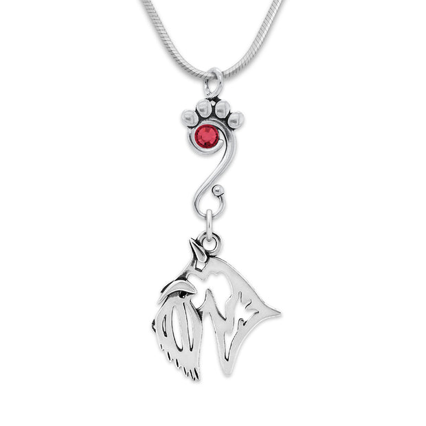 Crystal Scottish Terrier Necklace, Head