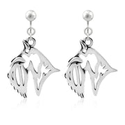 Scottish Terrier Clip-On Earrings Head Design in Sterling Silver.