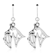 Scottish Terrier Earrings Head Design in Sterling Silver in Leverback.