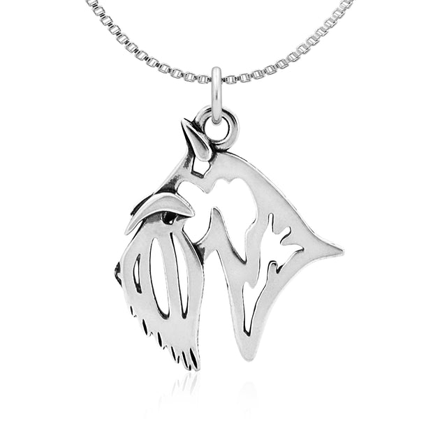 Sterling Silver Scottish Terrier Necklace, Head