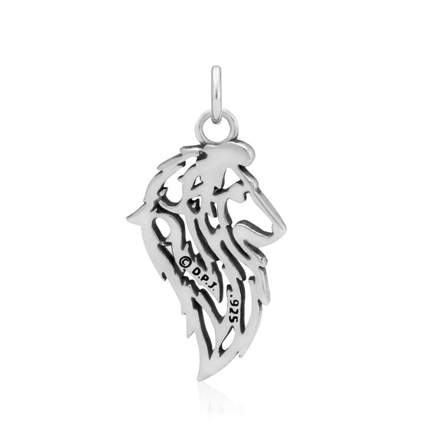 Sterling Silver Shetland Sheepdog Pendant, Head