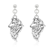 Sterling Silver Shetland Sheepdog Earrings