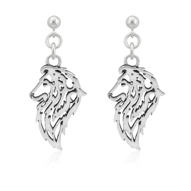 Sterling Silver Shetland Sheepdog Earrings