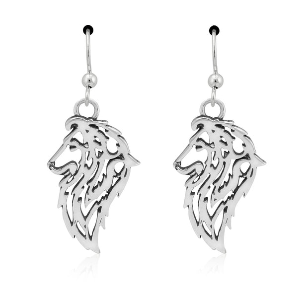 Sterling Silver Shetland Sheepdog Earrings