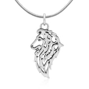 Sterling Silver Shetland Sheepdog Pendant, Head