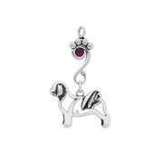 Shih Tzu Birthstone Necklace, Teddy Bear Cut Body