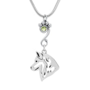 Crystal Siberian Husky Necklace, Head