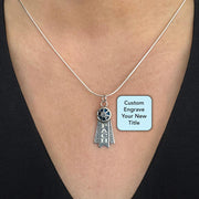 Personalized 1st Place Small Ribbon Necklace Pendant, Sterling Silver