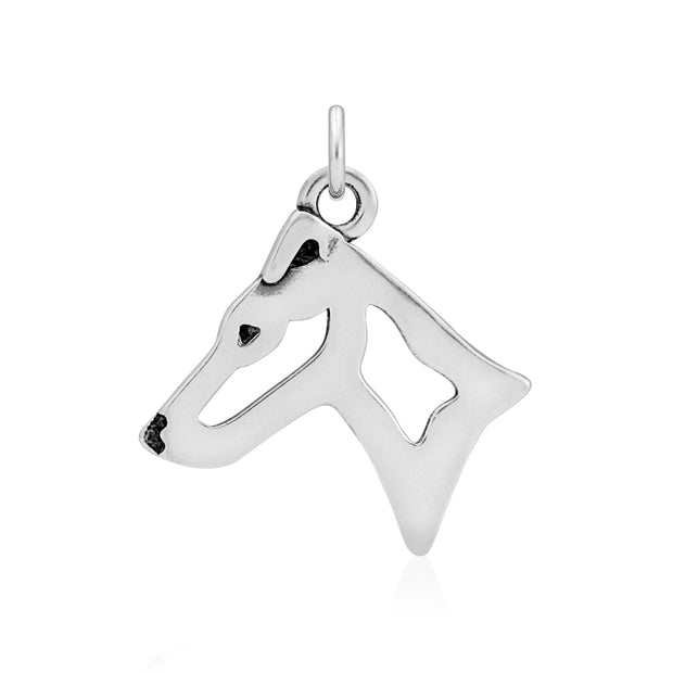 Smooth Fox Terrier Pendant Head Design in Sterling Silver.