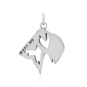 Soft Coated Wheaten Terrier Pendant Head Design in Sterling Silver Back Side View.