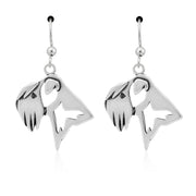 Soft Coated Wheaten Terrier Earrings Head Design in Sterling Silver in French Hook.