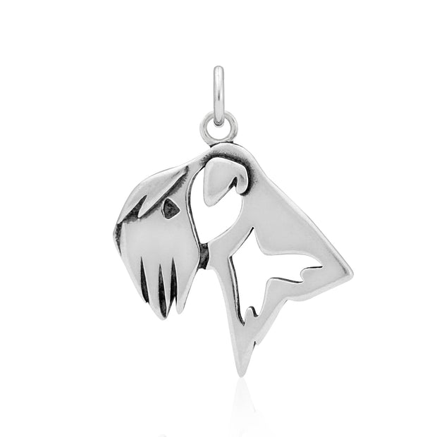 Soft Coated Wheaten Terrier Pendant Head Design in Sterling Silver.