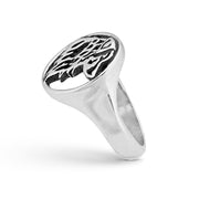 Australian Shepherd Ring Head Design in Sterling Silver Side View.