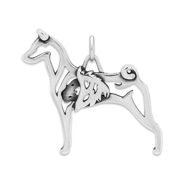 Basenji Pendant Body Design with Lion in Sterling Silver.